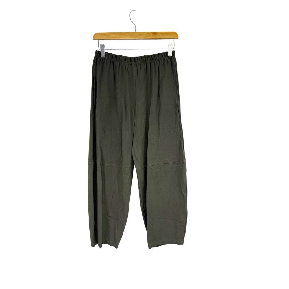 Bryn Walker Olive Green Pull On Loose Boho Lagenlook Pants Womens Size XXS